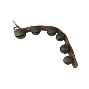 Vintage Sleigh Bells Leather Strap With 6 Bells Horse Bells Carriage Bells Decor